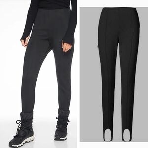 Athleta Butte Peak fleece Lined Stirupp Ski Snow Pant Black Size 2
